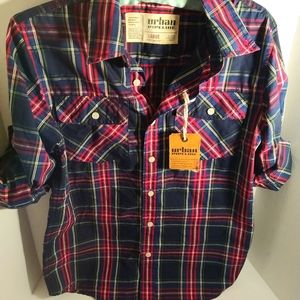 Urban pipeline buffalo checked button up shirt sz